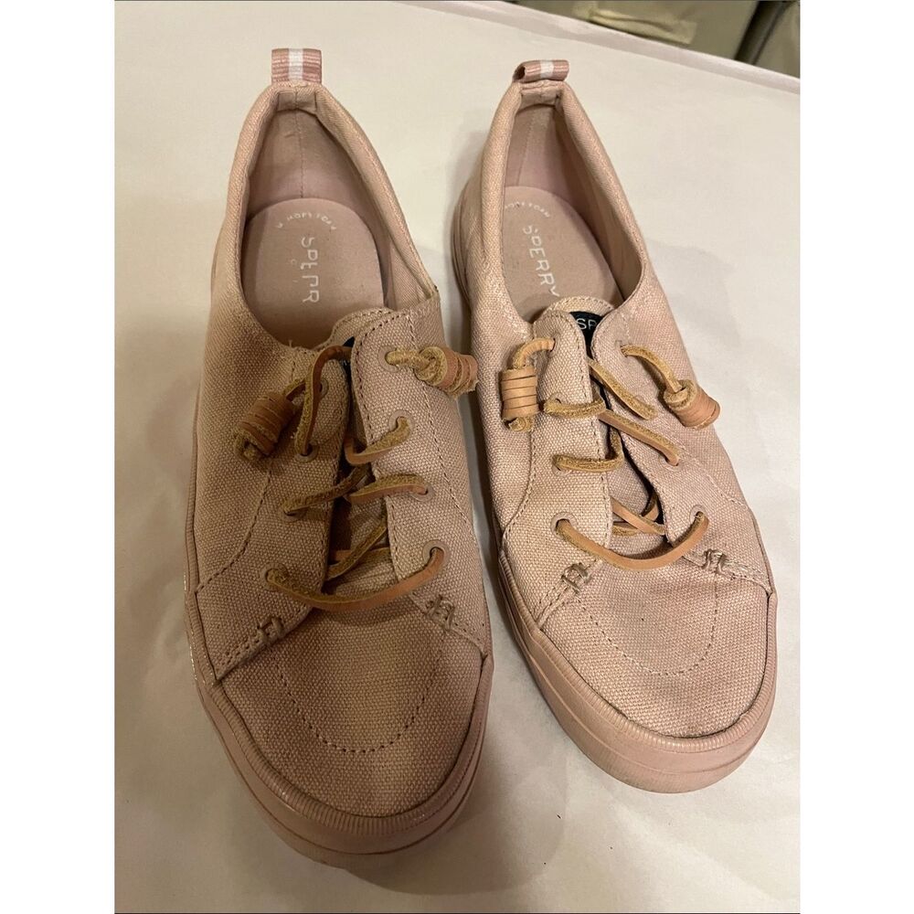 Sperry Women’s Canvas Slip-On Sneakers in Blush Pink
